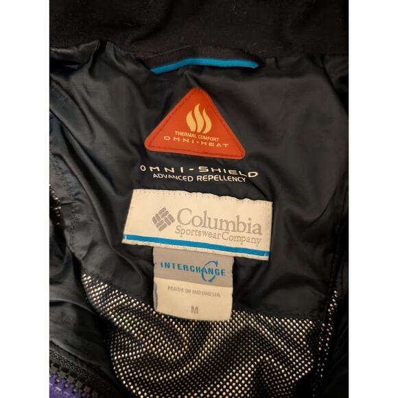 Columbia Interchange Omni-Shield Women’s Medium Hooded Jacket Purple Plaid - Picture 6 of 10